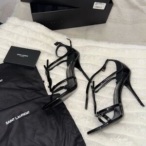 Saint Laurent YSL Opyum Cassandra Ankle Strap Heels